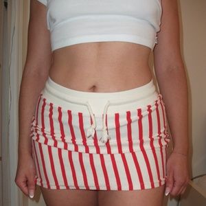 Red Striped Mini Skirt